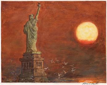 WILLIAM ARTHUR SMITH. Statue of Liberty at Sunrise.